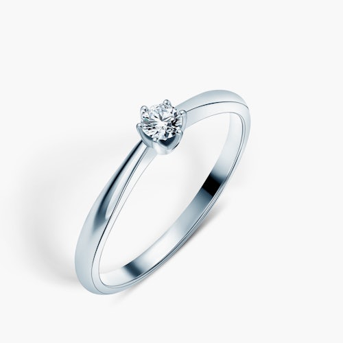 Pierścionek zaręczynowy SAVICKI: białe złoto, diament